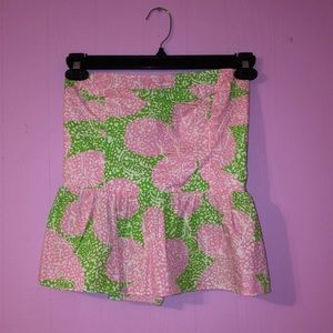 lilly pulitzer peplum tube top